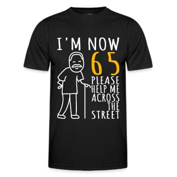 65. Geburtstag Mann 65ter Ich bin jetzt 65 Jahre - Männer Funktions-T-Shirt - Schwarz - Vorne - AI Model Male 178 dark (178cm)