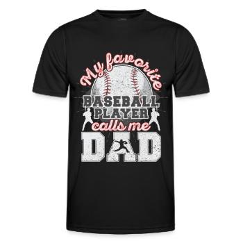 Baseball Dad Papa Vater Baseballspieler Geschenk - Männer Funktions-T-Shirt - Schwarz - Vorne - AI Model Male 178 dark (178cm)