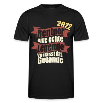 Rentner 2022 Eine Legende verlässt das Gelände - Männer Funktions-T-Shirt - Schwarz - Vorne - AI Model Male 178 dark (178cm)