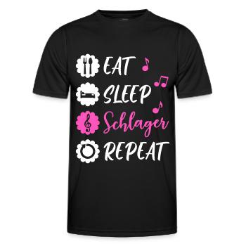 Schlager Schlagermusik Schlagerfan Schlagerparty - Männer Funktions-T-Shirt - Schwarz - Vorne - AI Model Male 178 dark (178cm)