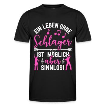 Schlager Schlagermusik Schlagerfan Schlagerparty - Männer Funktions-T-Shirt - Schwarz - Vorne - AI Model Male 178 dark (178cm)