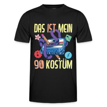 90er Jahre Outfit Party 90's Mottoparty Neunziger - Männer Funktions-T-Shirt - Schwarz - Vorne - AI Model Male 178 dark (178cm)