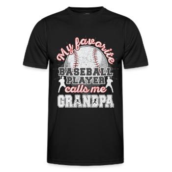 Grand-père de baseball Grand-père Joueur de baseball Grand-père - T-shirt sport Homme - noir - Devant - AI Model Male 178 dark (178cm)