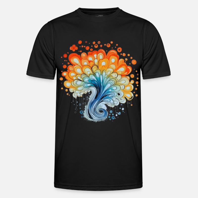 Bunter Wasserfarben Spritzer - Männer Funktions-T-Shirt - Schwarz