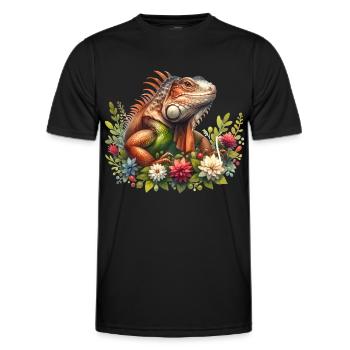 Leguan - Männer Funktions-T-Shirt - Schwarz - Vorne - AI Model Male 178 dark (178cm)