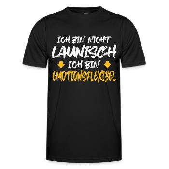 ICH BIN NICHT LAUNISCH ICH BIN EMOTIONSFLEXIBEL - Männer Funktions-T-Shirt - Schwarz - Vorne - AI Model Male 178 dark (178cm)