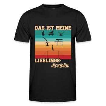 Bodenturnen Gymnastik Kunstturnen - Männer Funktions-T-Shirt - Schwarz - Vorne - AI Model Male 178 dark (178cm)