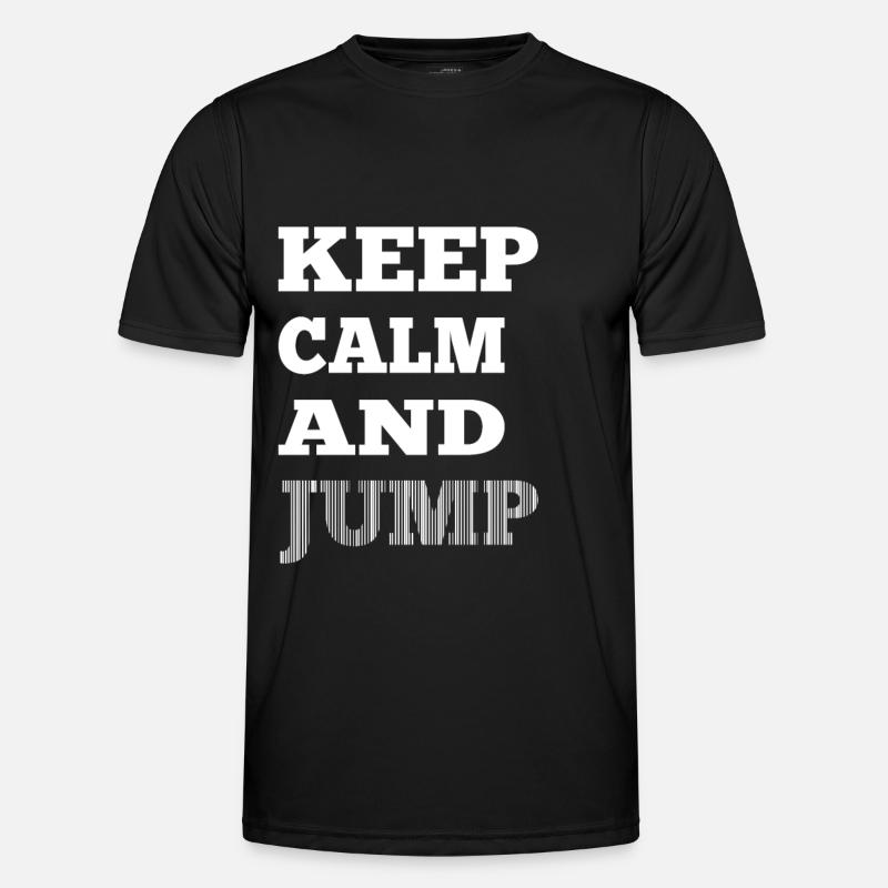 Sky Diving Parachute Keep Calm And Jump Skydiver - Men's Functional T-Shirt - black
