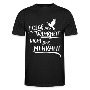 Folge der Wahrheit nicht der Mehrheit | Frieden - Männer Funktions-T-Shirt - Schwarz - Vorne - AI Model Male 178 dark (178cm)