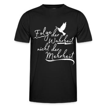 Folge der Wahrheit nicht der Mehrheit | Frieden - Männer Funktions-T-Shirt - Schwarz - Vorne - AI Model Male 178 dark (178cm)