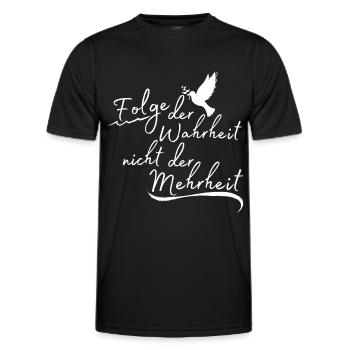 Folge der Wahrheit nicht der Mehrheit | Frieden - Männer Funktions-T-Shirt - Schwarz - Vorne - AI Model Male 178 dark (178cm)