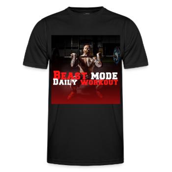Beast Mode Bodybuilding und Fitness - Workout Gym - Männer Funktions-T-Shirt - Schwarz - Vorne - AI Model Male 178 dark (178cm)