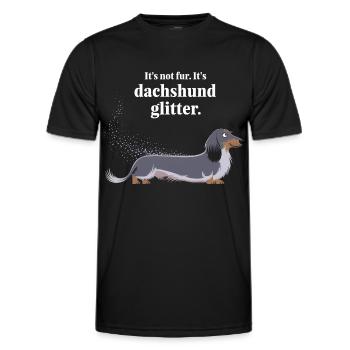 Teckel paillettes drôle chien design - T-shirt sport Homme - noir - Devant - AI Model Male 178 dark (178cm)