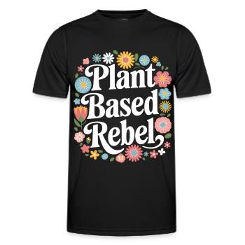 Vegetarian Vegan Veggie Vegetarian - Men's Functional T-Shirt - black - Front - AI Model Male 178 dark (178cm)