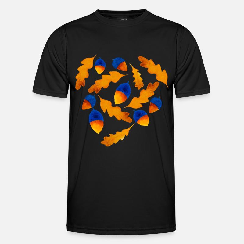 Herbst Muster Eicheln Geschenk - Männer Funktions-T-Shirt - Schwarz