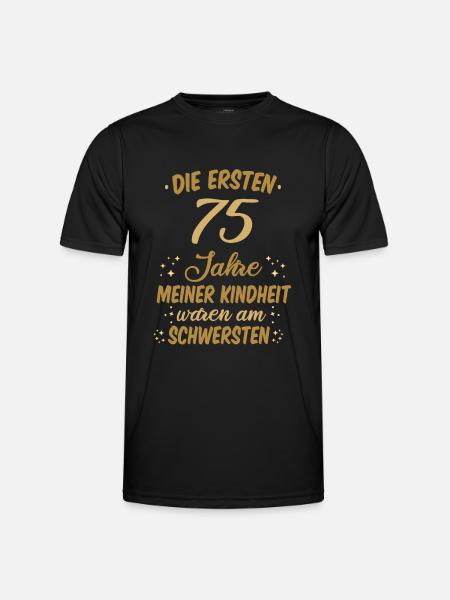 Geburtstag 75 Geburtstag Kindheit Spruch Party - Männer Funktions-T-Shirt - Schwarz