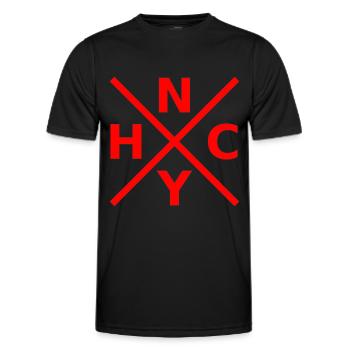 New York Hard Core Art Print - Men's Functional T-Shirt - black - Front - AI Model Male 178 dark (178cm)