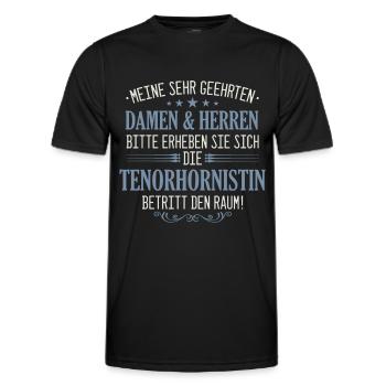 Tenorhorn Blasinstrument Tenorhornistin Spruch - Männer Funktions-T-Shirt - Schwarz - Vorne - AI Model Male 178 dark (178cm)