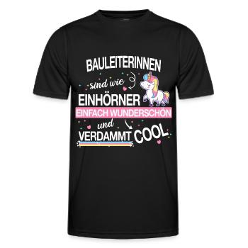 Bauleiter Bauleiterin Bauarbeiter Beruf Spruch - Männer Funktions-T-Shirt - Schwarz - Vorne - AI Model Male 178 dark (178cm)