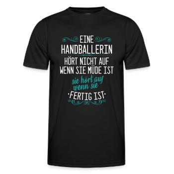 Handball Handballerin Handballspieler Spruch - Männer Funktions-T-Shirt - Schwarz - Vorne - AI Model Male 178 dark (178cm)
