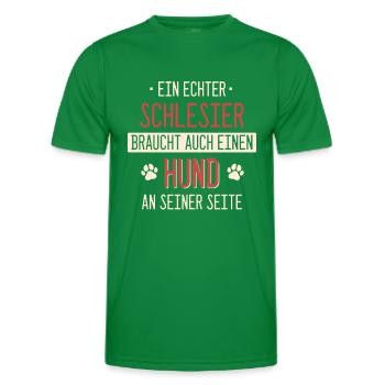 Schlesien Schlesier Deutschland Polen Spruch - Männer Funktions-T-Shirt - Kelly Green - Vorne - AI Model Male 178 dark (178cm)