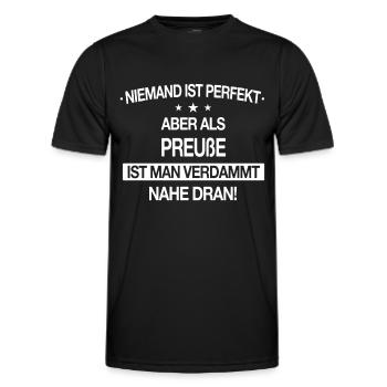 Preußen Ostpreußen Kaiserreich Spruch Heimat - Männer Funktions-T-Shirt - Schwarz - Vorne - AI Model Male 178 dark (178cm)