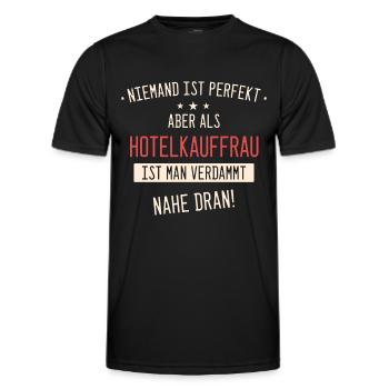 Hotelkauffrau Kauffrau Hotel Beruf Spruch - Männer Funktions-T-Shirt - Schwarz - Vorne - AI Model Male 178 dark (178cm)