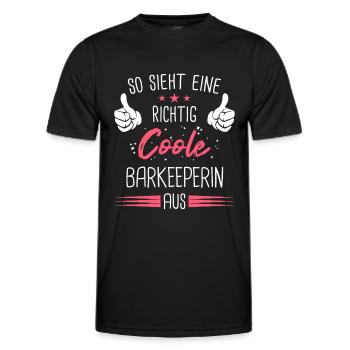 Barkeeper Kellner Barfrau Alkohol Cocktail Spruch - Männer Funktions-T-Shirt - Schwarz - Vorne - AI Model Male 178 dark (178cm)