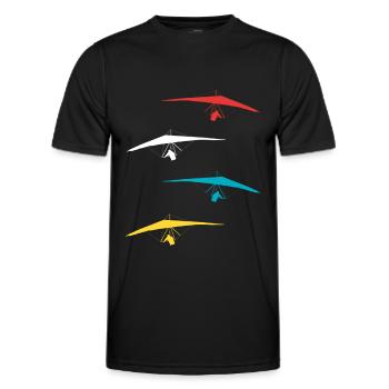 Hang gliders Delta gliders Aviation - Men's Functional T-Shirt - black - Front - AI Model Male 178 dark (178cm)