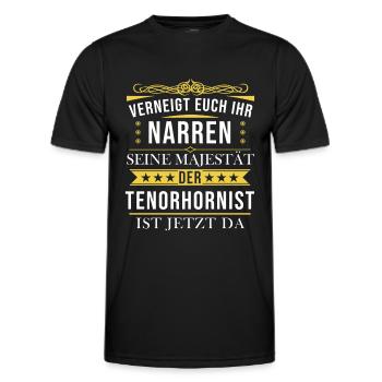 Tenorhorn Blasinstrument Tenorhornist Spruch - Männer Funktions-T-Shirt - Schwarz - Vorne - AI Model Male 178 dark (178cm)