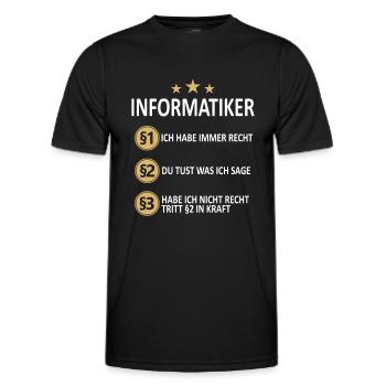 Informatiker Programmierer Informatik Spruch - Männer Funktions-T-Shirt - Schwarz - Vorne - AI Model Male 178 dark (178cm)
