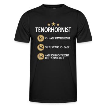 Tenorhorn Blasinstrument Tenorhornist Spruch - Männer Funktions-T-Shirt - Schwarz - Vorne - AI Model Male 178 dark (178cm)