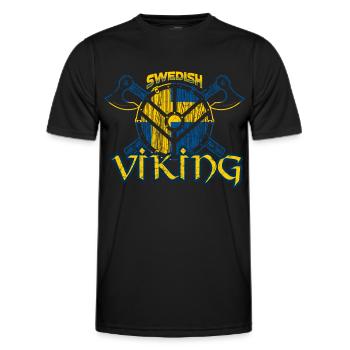 Swedish Viking - Men's Functional T-Shirt - black - Front - AI Model Male 178 dark (178cm)