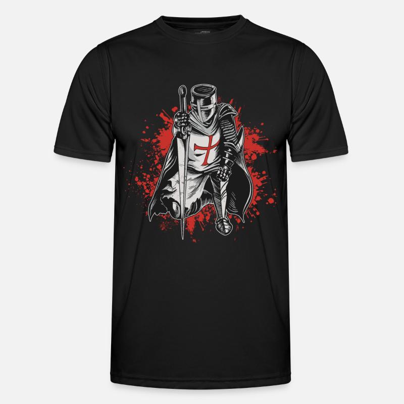 Crusader Knights Templar Deus Vult Knight Templar - Men's Functional T-Shirt - black