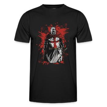 Crusader Knights Templar Deus Vult Knight Templar - Men's Functional T-Shirt - black - Front - AI Model Male 178 dark (178cm)