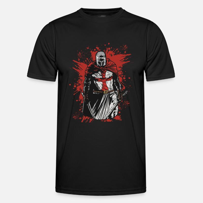 Kreuzritter Tempelritter Deus Vult Ritter Templer Männer Funktions-T-Shirt