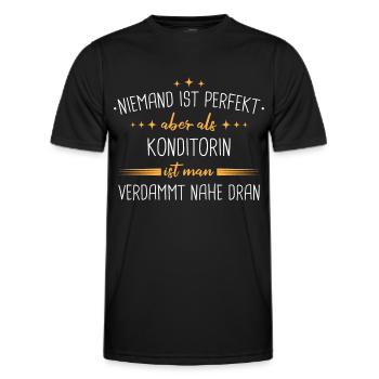 Konditorin Konditorei Kuchen Torte Beruf Spruch - Männer Funktions-T-Shirt - Schwarz - Vorne - AI Model Male 178 dark (178cm)