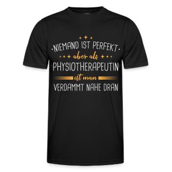 Physiotherapeut Physio Praxis Physiotherapie - Männer Funktions-T-Shirt - Schwarz - Vorne - AI Model Male 178 dark (178cm)