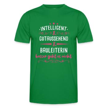 Bauleiter Bauleiterin Bauarbeiter Beruf Spruch - Männer Funktions-T-Shirt - Kelly Green - Vorne - AI Model Male 178 dark (178cm)