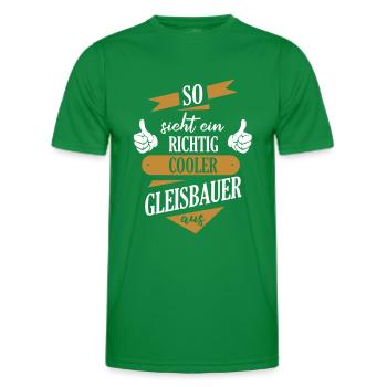 Gleisbauer Gleisbau Eisenbahn Gleise Beruf Spruch - Männer Funktions-T-Shirt - Kelly Green - Vorne - AI Model Male 178 dark (178cm)