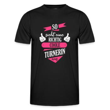 Turnen Turner Bodenturnen Geräteturnen Spruch - Männer Funktions-T-Shirt - Schwarz - Vorne - AI Model Male 178 dark (178cm)