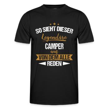 Camping Wohnwagen Camper Wohnmobil Campen - Männer Funktions-T-Shirt - Schwarz - Vorne - AI Model Male 178 dark (178cm)