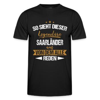 Saarland Saarländerin Saarländer Spruch - Männer Funktions-T-Shirt - Schwarz - Vorne - AI Model Male 178 dark (178cm)