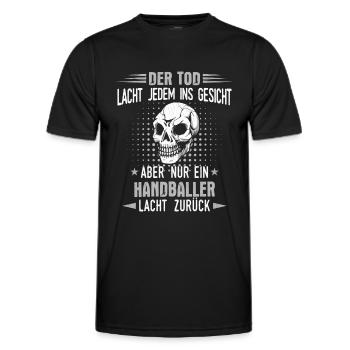 Handball Handballer Handballspieler Spruch - Männer Funktions-T-Shirt - Schwarz - Vorne - AI Model Male 178 dark (178cm)