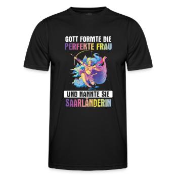 Saarland Saarländerin Saarländer Spruch - Männer Funktions-T-Shirt - Schwarz - Vorne - AI Model Male 178 dark (178cm)