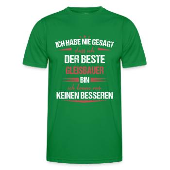 Gleisbauer Gleisbau Eisenbahn Gleise Beruf Spruch - Männer Funktions-T-Shirt - Kelly Green - Vorne - AI Model Male 178 dark (178cm)