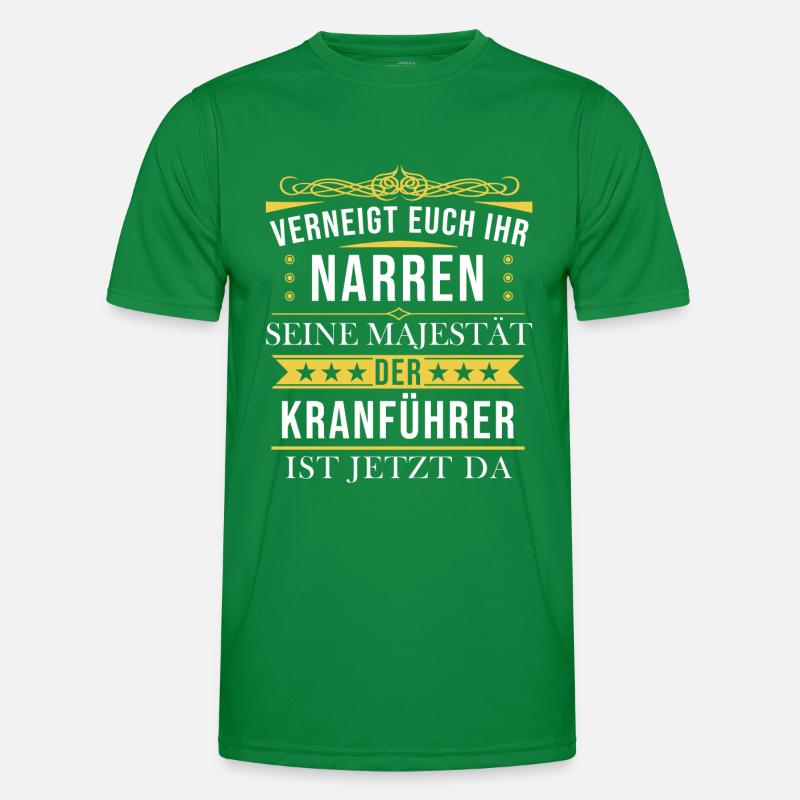 Kranführer Kran Baustelle Kranfahrer Spruch Männer Funktions-T-Shirt