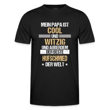 Hufschmied Hufe Schmied Tierhufen Hufeisen Spruch - Männer Funktions-T-Shirt - Schwarz - Vorne - AI Model Male 178 dark (178cm)