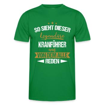 Kranführer Kran Baustelle Kranfahrer Spruch - Männer Funktions-T-Shirt - Kelly Green - Vorne - AI Model Male 178 dark (178cm)
