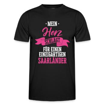 Saarland Saarländerin Saarländer Spruch - Männer Funktions-T-Shirt - Schwarz - Vorne - AI Model Male 178 dark (178cm)